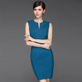 Commuting fashion office women's dresses waist slim sleeveless dress skirt Sai Feel